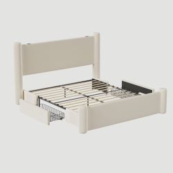 LVHOM Polsterbett 140x200cm/160x200cm Bettgestell, Doppelbett/Straumbett/Fu günstig online kaufen