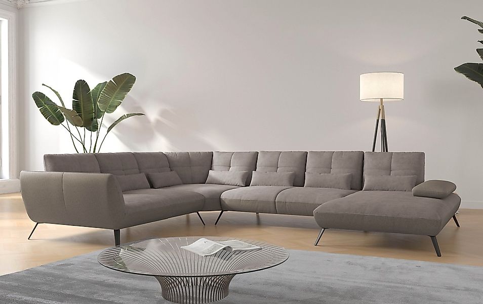 Places of Style Wohnlandschaft "Mikado U-Form", inkl. Sitztiefenverstellung günstig online kaufen