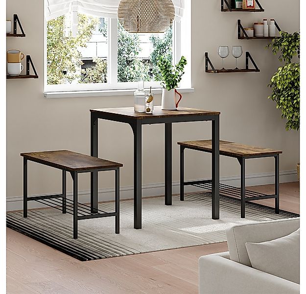 Vicco Esstisch Fyrk, Schwarz/Eiche rustikal, 70 x 70 cm (1-St) günstig online kaufen