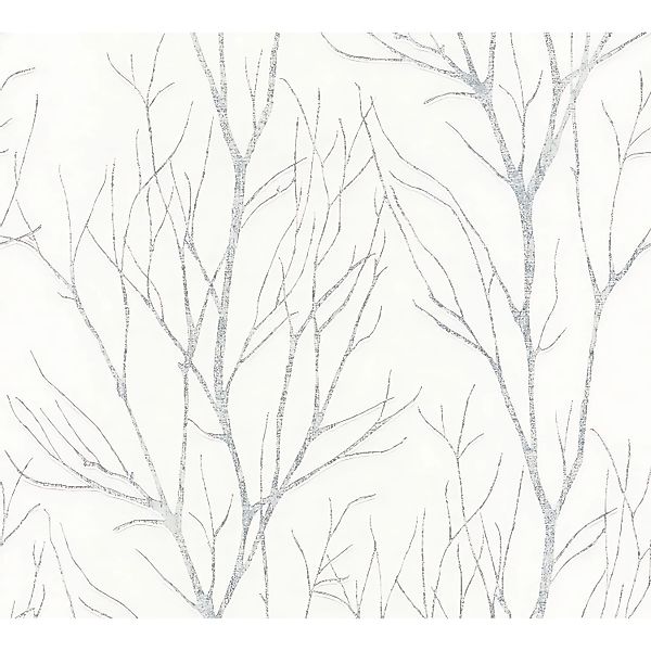 PROFHOME 372602-GU Natur Tapete Floral Matt Weiß Grau 0,53 m x 10,05 m 5,33 günstig online kaufen