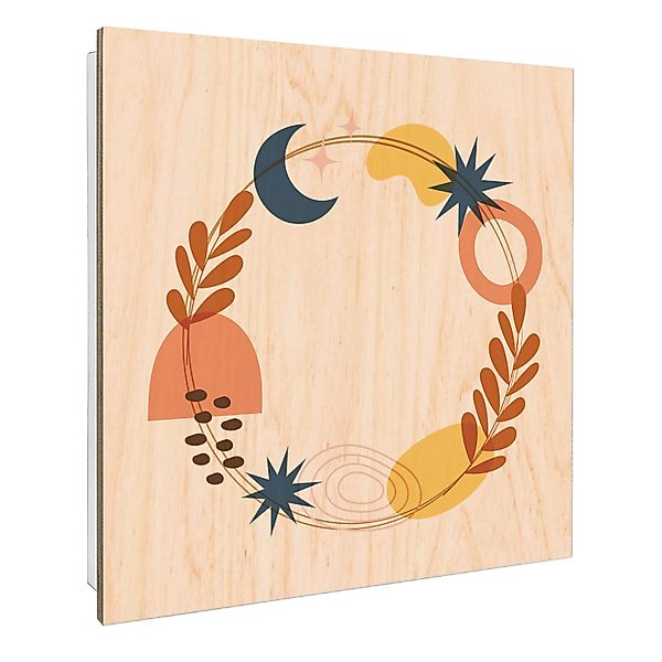 Banjado Schlüsselkasten mit Holzfront 30x30cm Weiß Scharnier Links 50 Haken günstig online kaufen