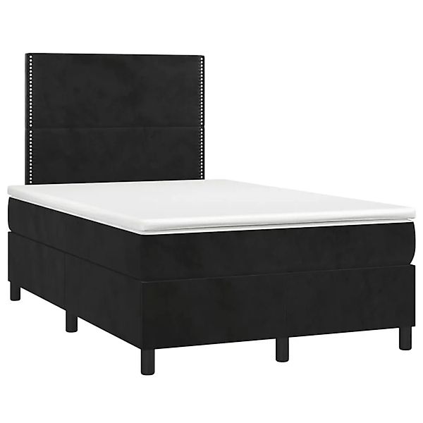 vidaXL Boxspringbett mit Matratze & LED Schwarz 120x200 cm Samt 3136055 günstig online kaufen