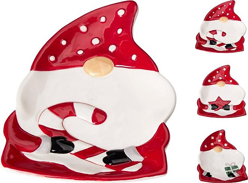 TELLER Dekoschale Weihnachtsmann 1 Stück ca. 21 x 17 cm 3 Sorten unsortiert günstig online kaufen