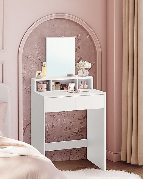 VASAGLE Schminktisch, großem Spiegel, 2 Schubladen, 3 offene Fächer, Modern günstig online kaufen