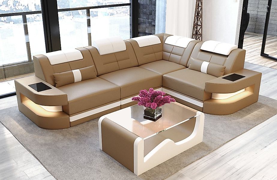 Sofa Dreams Ecksofa Leder Sofa Ledercouch Como L Form Ledersofa, Couch, mit günstig online kaufen