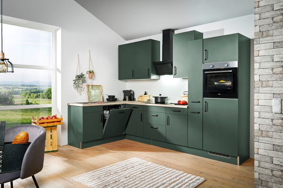 wiho Küchen Winkelküche ""Simi", mit verstellbaren Füßen, wahlweise mit E-G günstig online kaufen