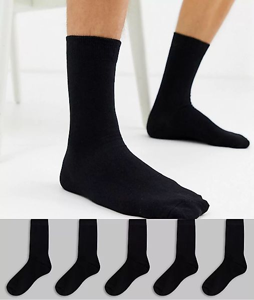 New Look – Schwarze Socken im 5er Pack günstig online kaufen