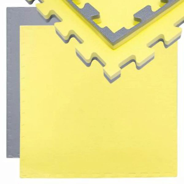 eyepower Trainingsmatte Puzzlematte Sportmatte 90x90x2cm Grau Gelb gelb günstig online kaufen