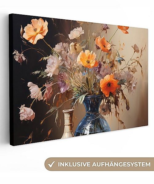 OneMillionCanvasses® Leinwandbild Blumenstrauß - Blumen - Ölfarbe - Stillle günstig online kaufen