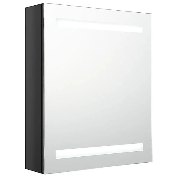 vidaXL LED-Bad-Spiegelschrank Glänzendes Schwarz 50x14x60 cm 326481 günstig online kaufen
