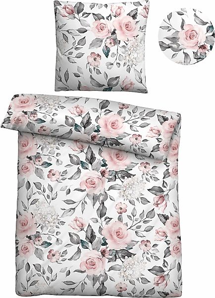 Castell - Markenbettwäsche Bettwäsche "Markus" 2 Stk. tlg. mit tollen Rosen günstig online kaufen