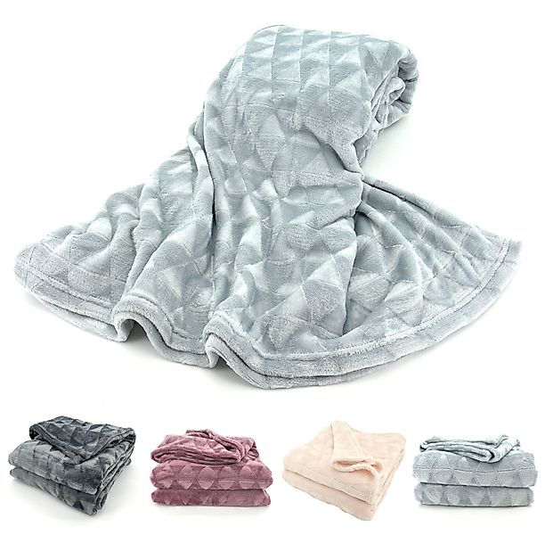Wohndecke Soft Flanell Kuscheldecke Triangel Raute günstig online kaufen