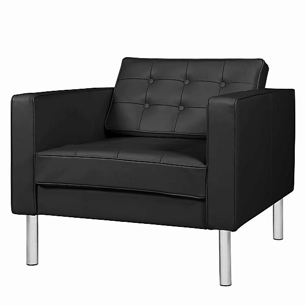 home24 Fredriks Sessel Chelsea IV Schwarz Echtleder 82x78x85 cm (BxHxT) günstig online kaufen