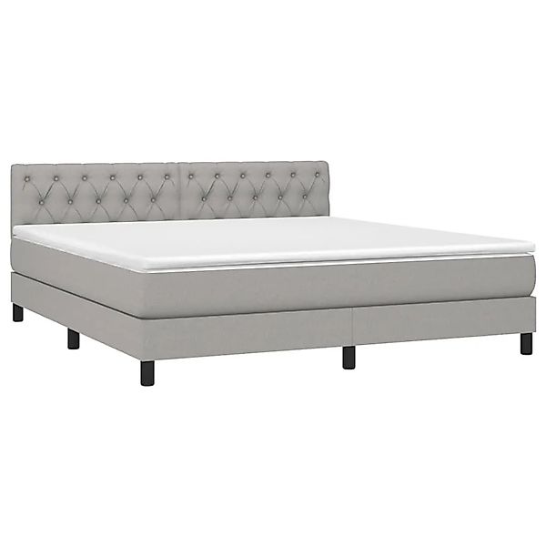 vidaXL Boxspringbett mit Matratze Hellgrau 160x200 cm Stoff 3140305 günstig online kaufen