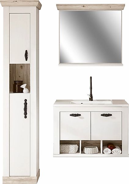 Home affaire Badmöbel-Set "Florenz, Bad im Landhausstil, 3-teiliges Badezim günstig online kaufen
