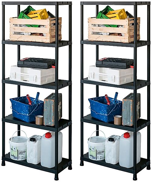 ONDIS24 Steckregal Set, 2 Stk. tlg. je 5 Böden, Kunststoff günstig online kaufen