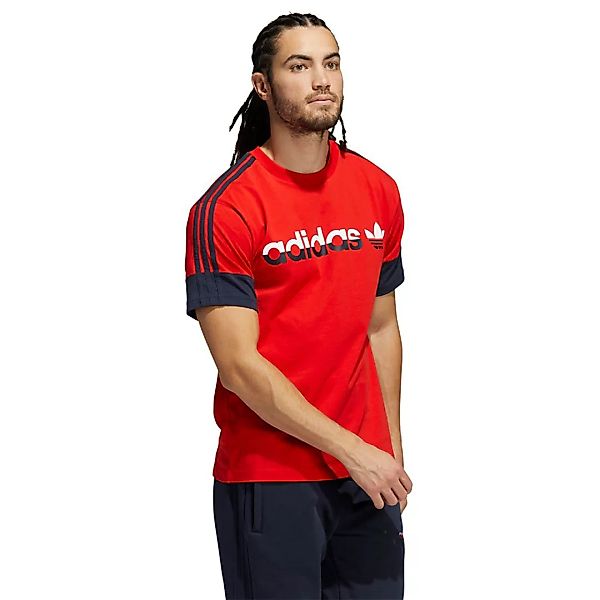 Adidas Originals 3 Stripes Split Kurzarm T-shirt S Red / Legend Ink günstig online kaufen