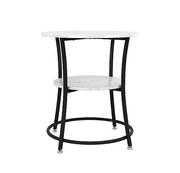 Vicco Couchtisch Quebec, Marmor Weiß, 50 x 50 cm mit Ablage günstig online kaufen