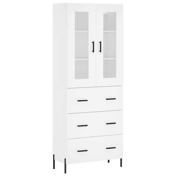 vidaXL Vitrine Highboard Weiß 69,5x34x180 cm Spanplatte Glas Vitrine günstig online kaufen