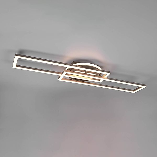 LED-Deckenleuchte Twister, drehbar, Remote, nickel günstig online kaufen