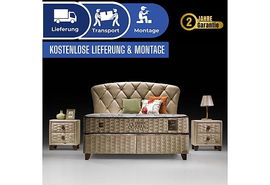 Bambi Boxspringbett Funktionsbett mit Bettkasten Boxspringbett 180x200 - 90 günstig online kaufen