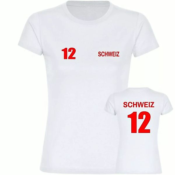 multifanshop T-Shirt Damen Schweiz - Trikot 12 - Frauen günstig online kaufen