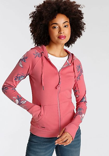KangaROOS Kapuzensweatjacke, mit blumigem Druck im Hawaii-Look günstig online kaufen