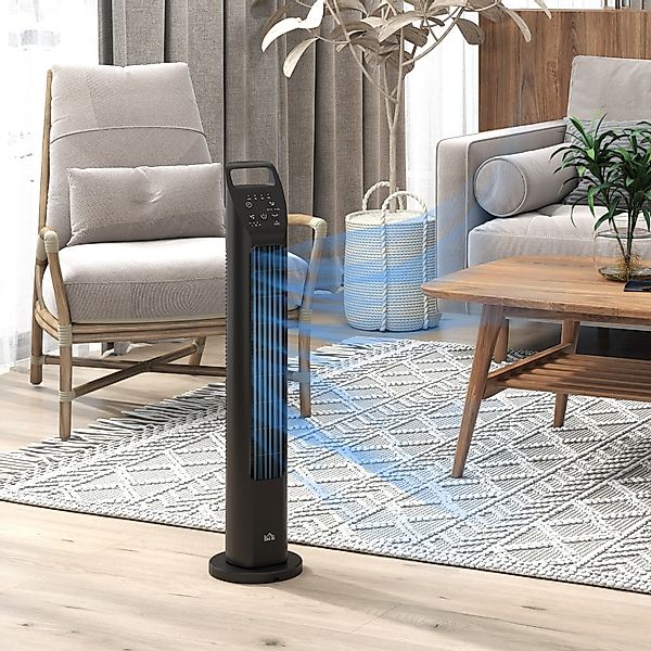 HOMCOM Turmventilator, Standventilator mit 3 Modi, Fernbedienung, 50W Venti günstig online kaufen