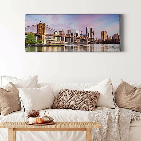 Bricoflor Manhattan Bild Mit Brücke Brooklyn Bridge Leinwand Bild Ideal Für günstig online kaufen