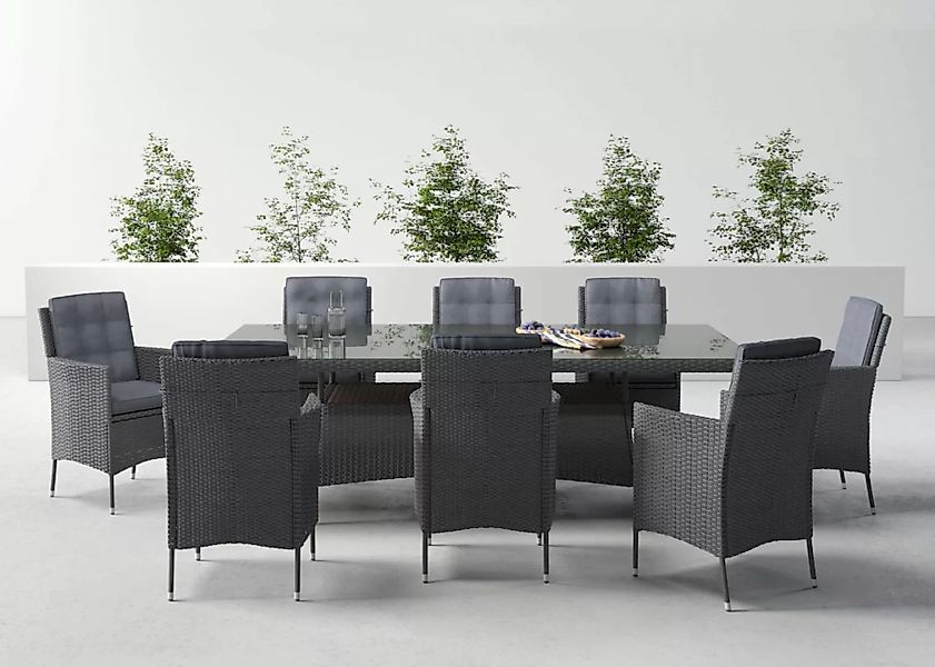 KONIFERA Garten-Essgruppe "Korfu", (Set, 17 tlg., 8x Sessel, 1x Tisch 200x1 günstig online kaufen