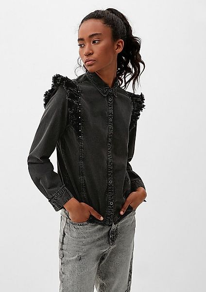 QS Langarmbluse Bluse Bluse mit Rüschendetails günstig online kaufen