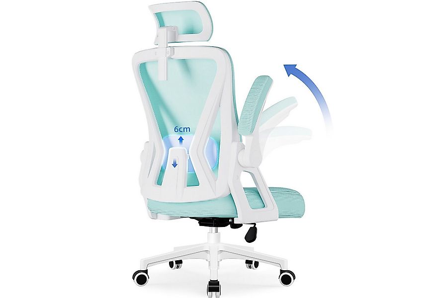 Adormii Bürostuhl Ergonomischer Bürostuhl mit klappbaren Armlehnen und Rück günstig online kaufen