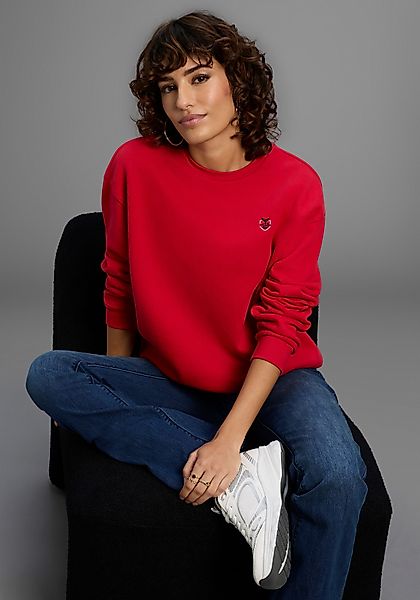 DELMAO Sweater Angeraute Baumwollmischung mit Logostickerei günstig online kaufen