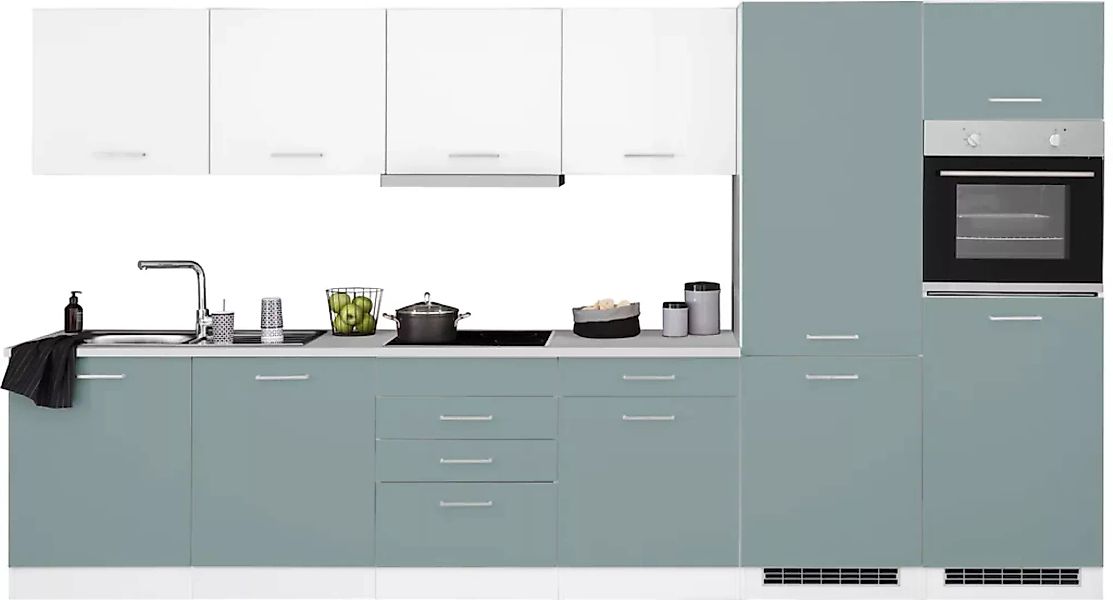 HELD MÖBEL Küchenzeile "Visby", mit E-Geräten, Breite 360 cm inkl. Kühl/Gef günstig online kaufen