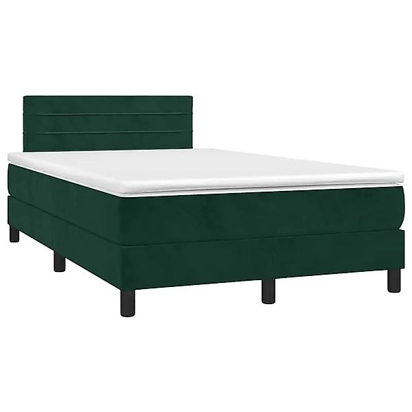vidaXL Boxspringbett mit Matratze & LED Dunkelgrün 120x190 cm Samt 3270162 günstig online kaufen