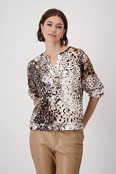 Monari Sweatshirt Sweatshirt mit Leomuster creamy beige gemustert günstig online kaufen