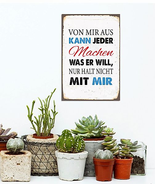 queence Metallbild "nicht mit mir", Schriftzüge, (1 St.), Stahlschilder günstig online kaufen