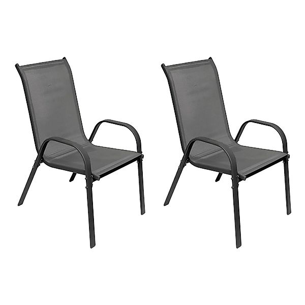 Mojawo Armlehnstuhl 2er Outdoorstuhl Gartenstuhl Stapelstuhl günstig online kaufen