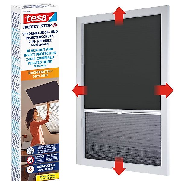 tesa Insektenschutzplissee Insect Stop 2-in-1 Plissee günstig online kaufen
