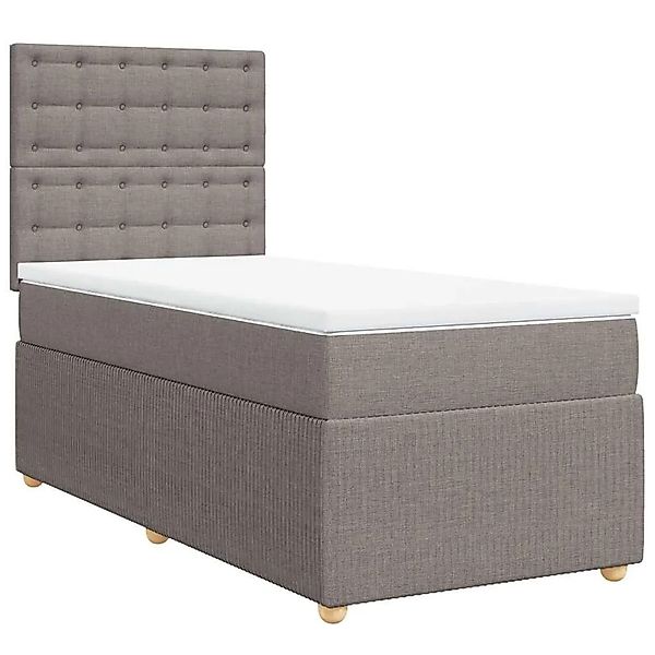 vidaXL Boxspringbett mit Matratze Taupe 80x200 cm Stoff 3291901 günstig online kaufen