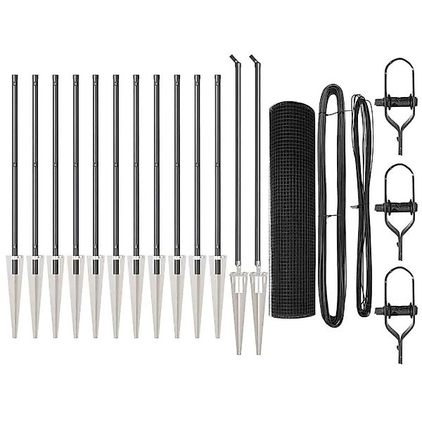 vidaXL Zaunpfosten Grau 25 x 0,5 m 19 x 19 mm Maschenweite Stahl 3352188 günstig online kaufen