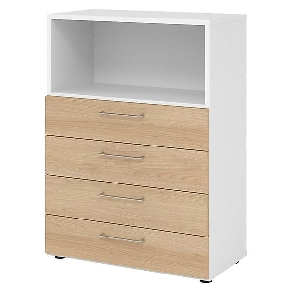 bümö Aktenschrank smart Schubladen Kombi - 4 Schübe Dekor: Weiß/Eiche günstig online kaufen