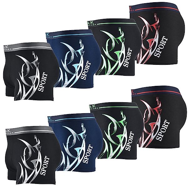 L&K Boxershorts 1104-1121 (8er-Pack) Herren Boxershorts günstig online kaufen
