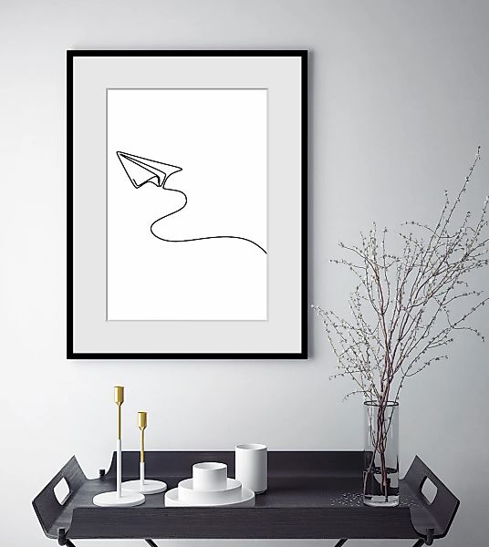 queence Bild »Papier Flugzeug«, Flugzeuge-Kunst-Schwarz-Weiß, HD Premium Po günstig online kaufen