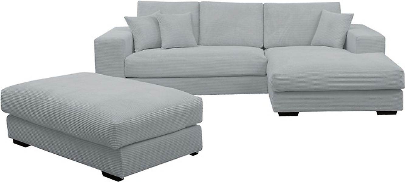WERK2 Polstergarnitur »Eden L-Form + Hocker. Mega Couch Breite 286cm, Cord« günstig online kaufen