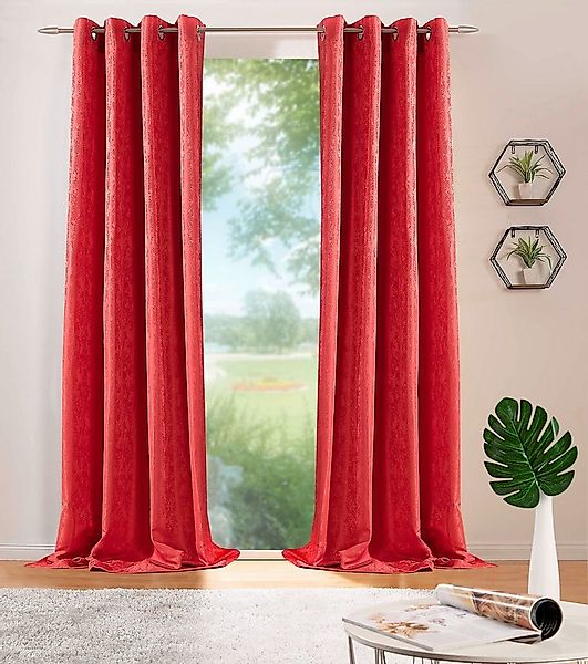 DecoHome24 Gardine Brillant Meliert (2 St), Ösen, blickdicht, Blickdicht günstig online kaufen