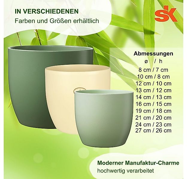 Heimwerkercenter Übertopf SK - Soendgen Keramikübertopf Serie Basel ø8 cm, günstig online kaufen