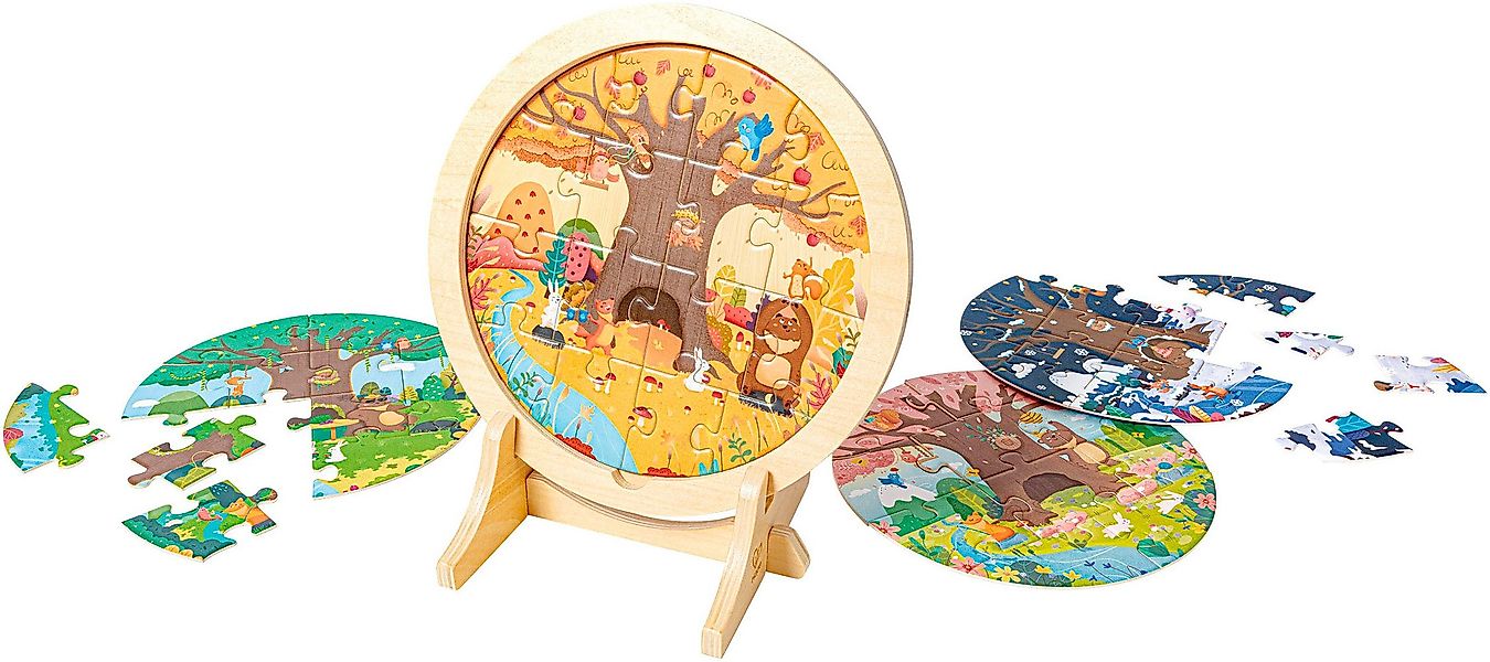 Hape Puzzle 4-Jahreszeiten-Lagenpuzzle, 56 Puzzleteile, leuchtet günstig online kaufen