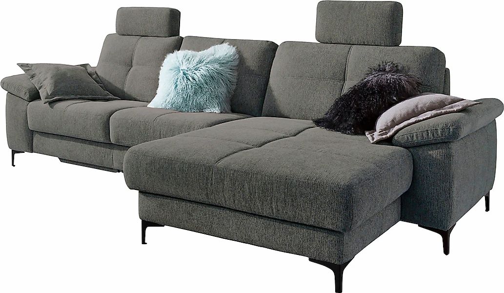 3C Carina Ecksofa "Burnaby bequem und modern, L-Form" 2 Kopfstützen, option günstig online kaufen