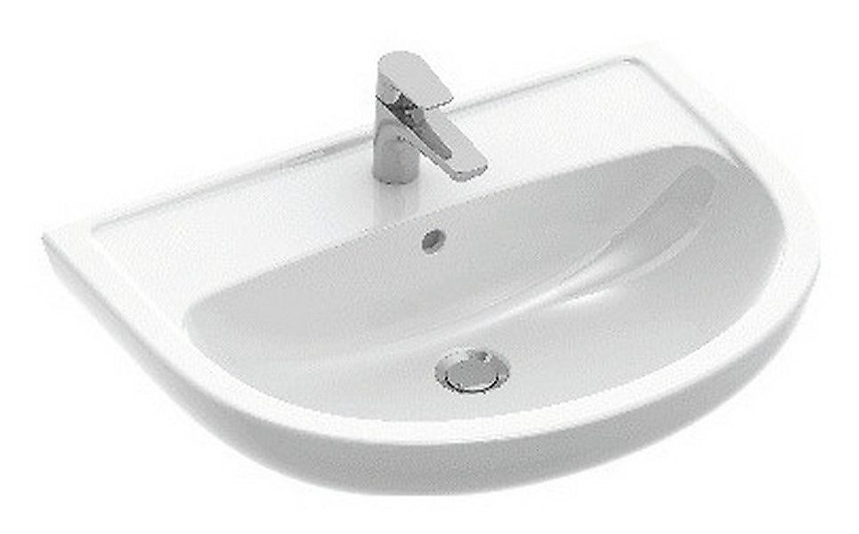 Gustavsberg Waschtisch, Saval 2.0 60 x 45,5 cm weiß mit Hahnloch, mit Überl günstig online kaufen